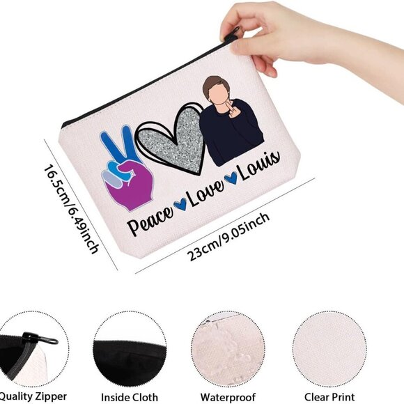 Music Fans Gift Peace Love Louis Gift For Women Zipper Pouch Makeup Bag Peace Lo - Picture 3 of 6